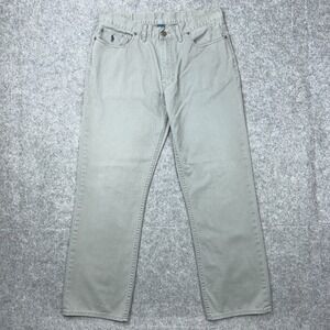 Polo‎ Ralph Lauren Pants Mens 35x30 Gray 650 Straight Leg Cotton Twill Chino